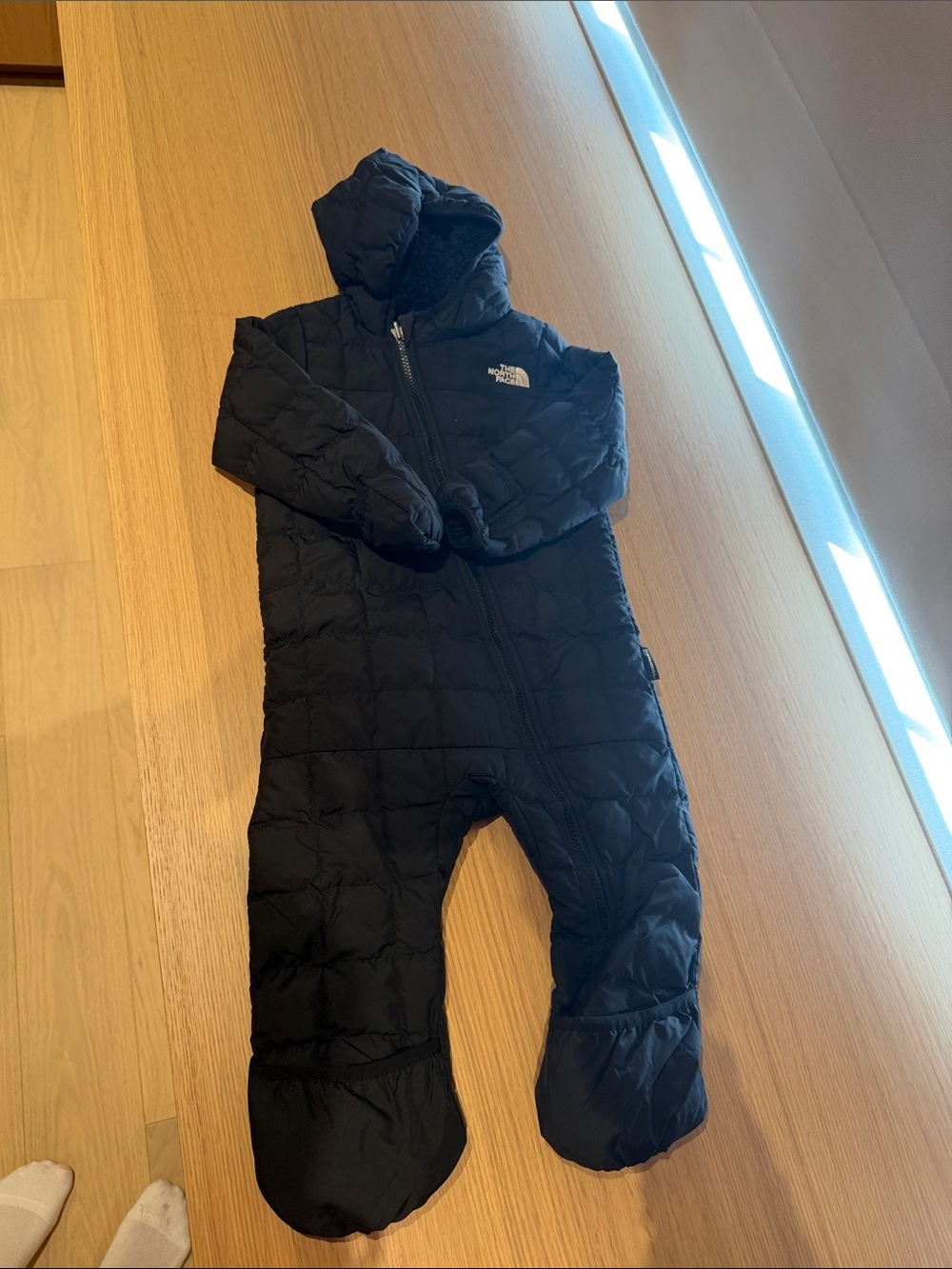 The North Face Black Insulated Kids One-Piece Footie with Hood